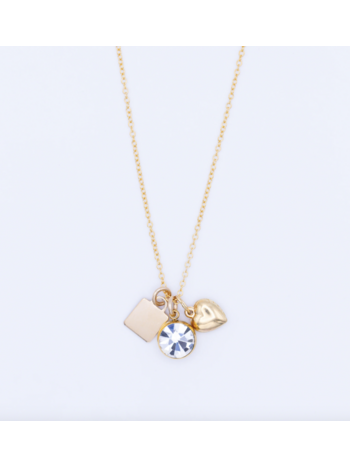 Flora Ciccarelli Flora Ciccarelli- 24P 210 Collier  three charms Ninnolo Gold 20"