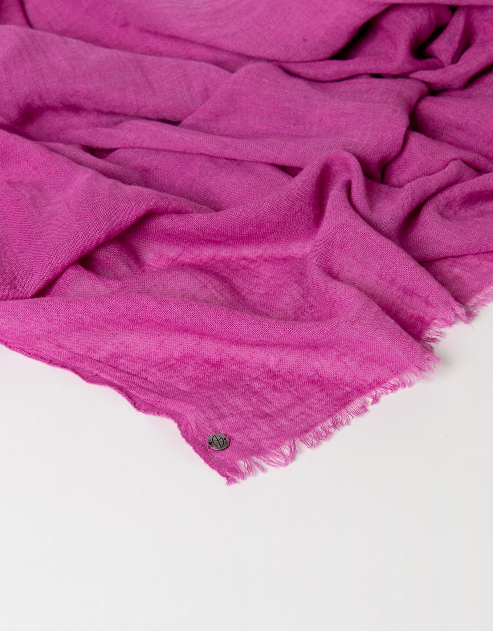 Surkana Surkana - 36MOLI224 Rectangular Plain Scarf with Short Fringes SS26