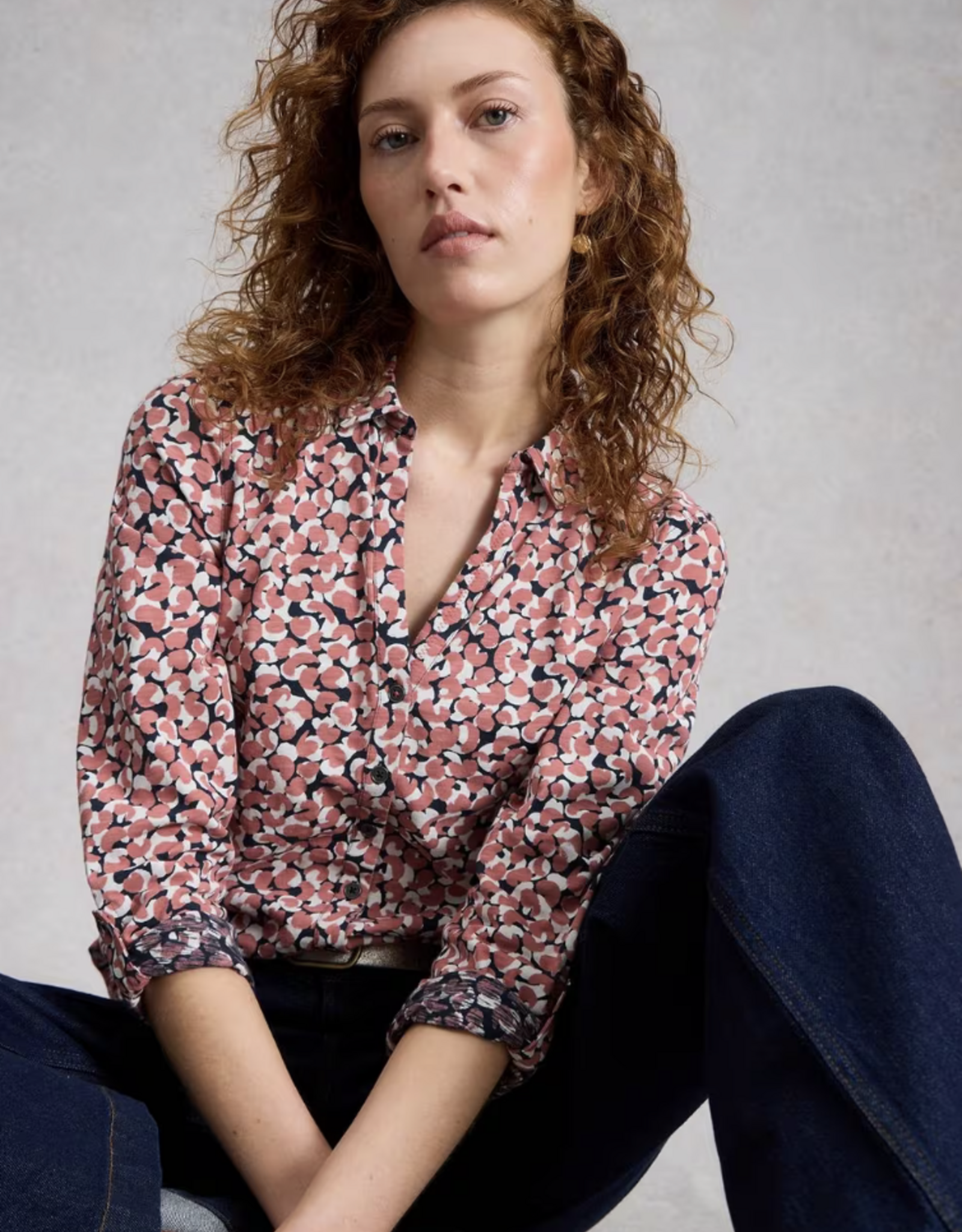 White Stuff White Stuff - 445494 Annie Jersey Shirt Pink print SS26