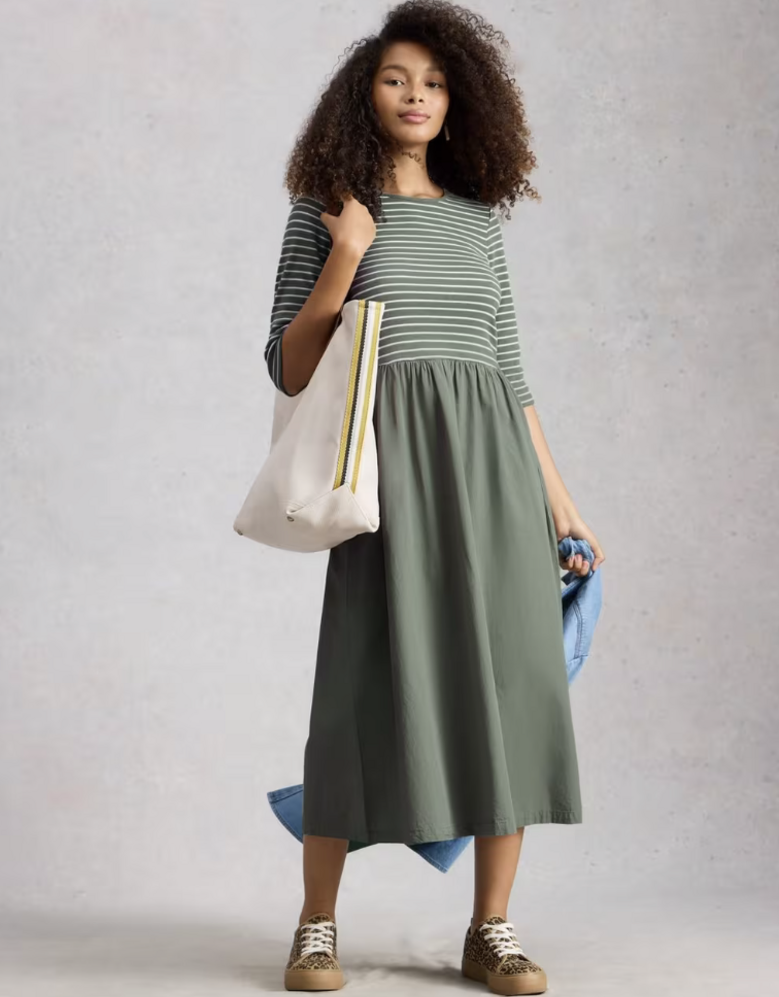 White Stuff White Stuff- 445239 Shay Jersey mix dress SS26