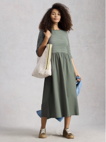 White Stuff White Stuff- 445239 Shay Jersey mix dress SS26