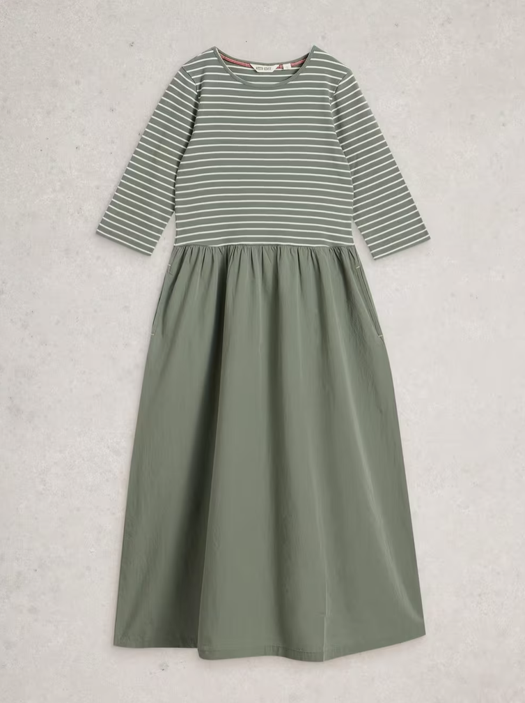 White Stuff White Stuff- 445239 Shay Jersey mix dress SS26