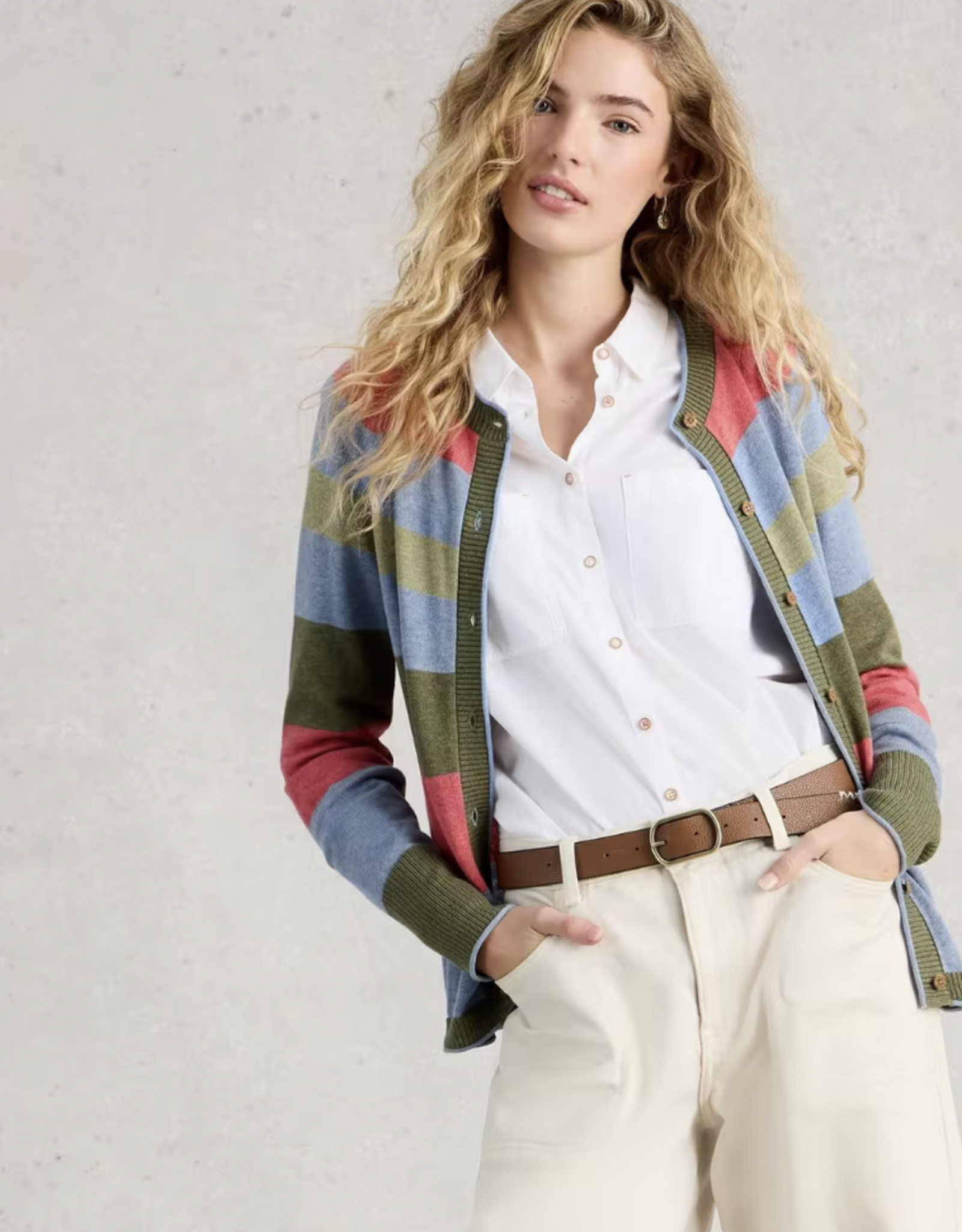 White Stuff White Stuff -445400 Lulu Stripe Cardigan green multi SS26