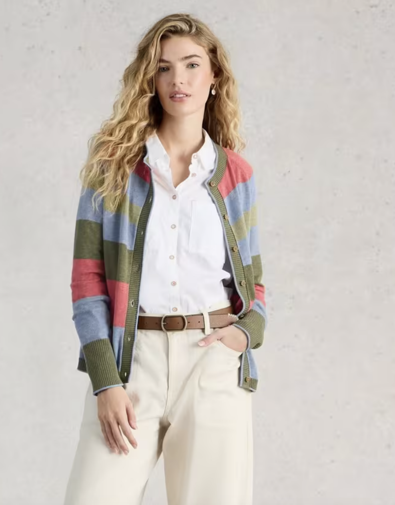 White Stuff White Stuff -445400 Lulu Stripe Cardigan green multi SS26