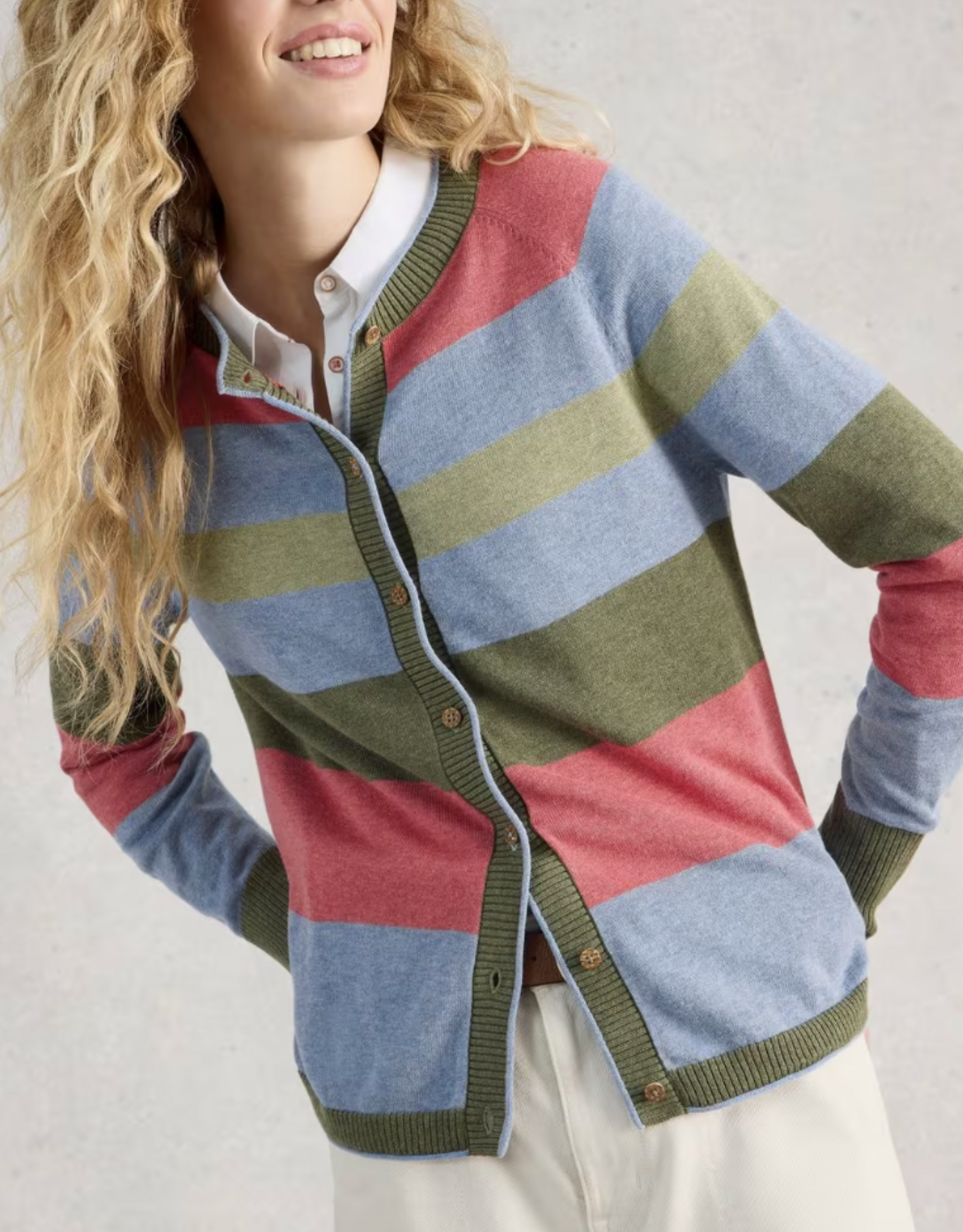 White Stuff White Stuff -445400 Lulu Stripe Cardigan green multi SS26