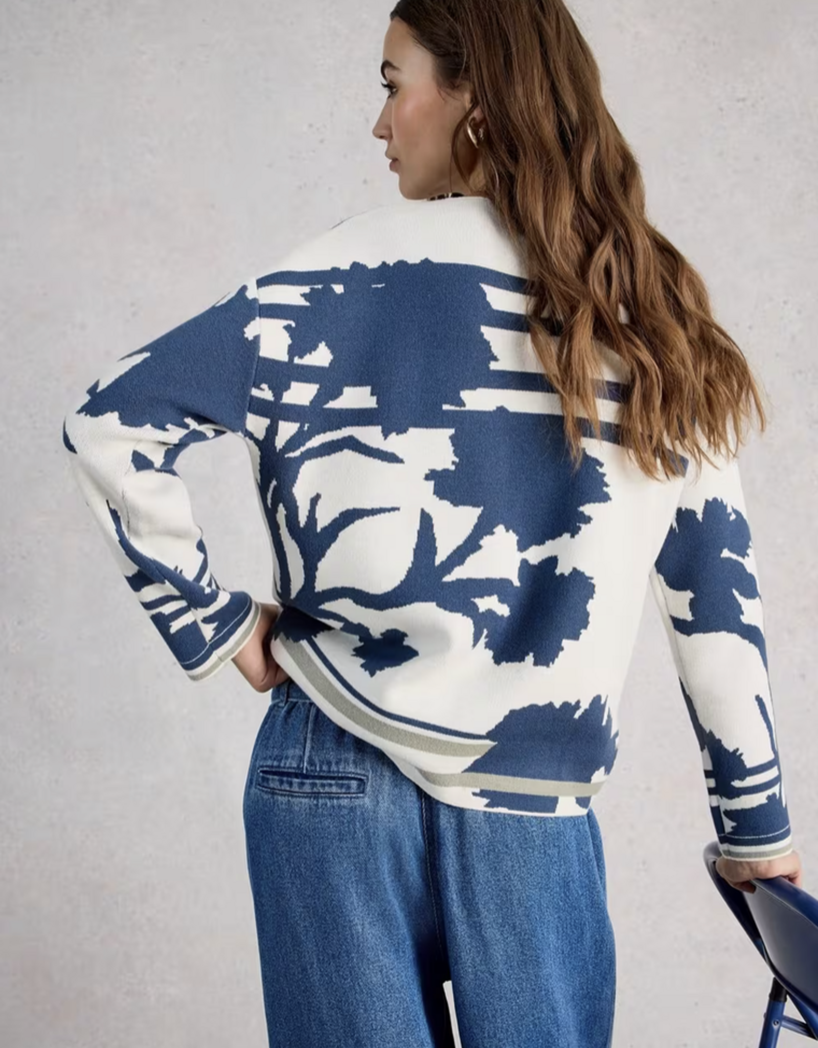 White Stuff White Stuff- 445411 Fabia floral sweater  Ivory multi SS26