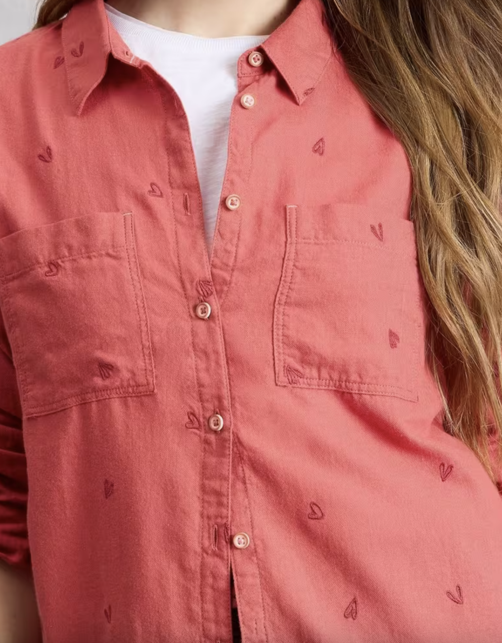 White Stuff White Stuff- 445245 Sophie organic cotton shirt Mid Pink SS26