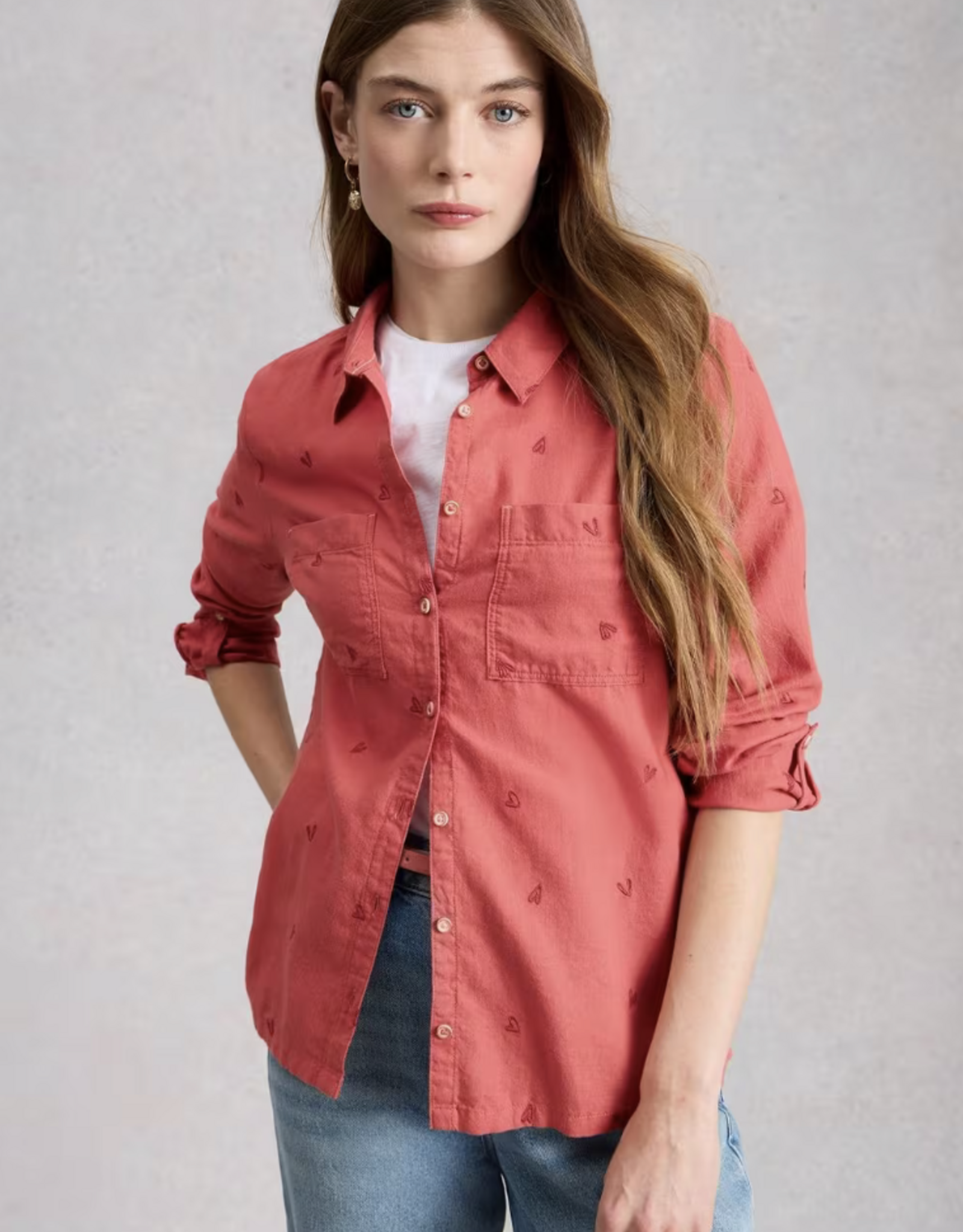 White Stuff White Stuff- 445245 Sophie organic cotton shirt Mid Pink SS26