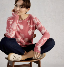 White Stuff White Stuff- 445391 Olive print sweater Pink SS26