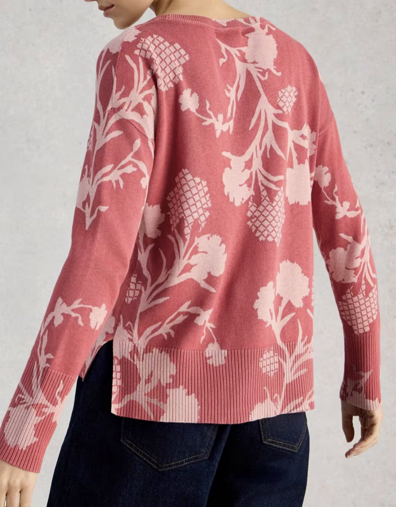 White Stuff White Stuff- 445391 Olive Chandail Rose imprimé SS26