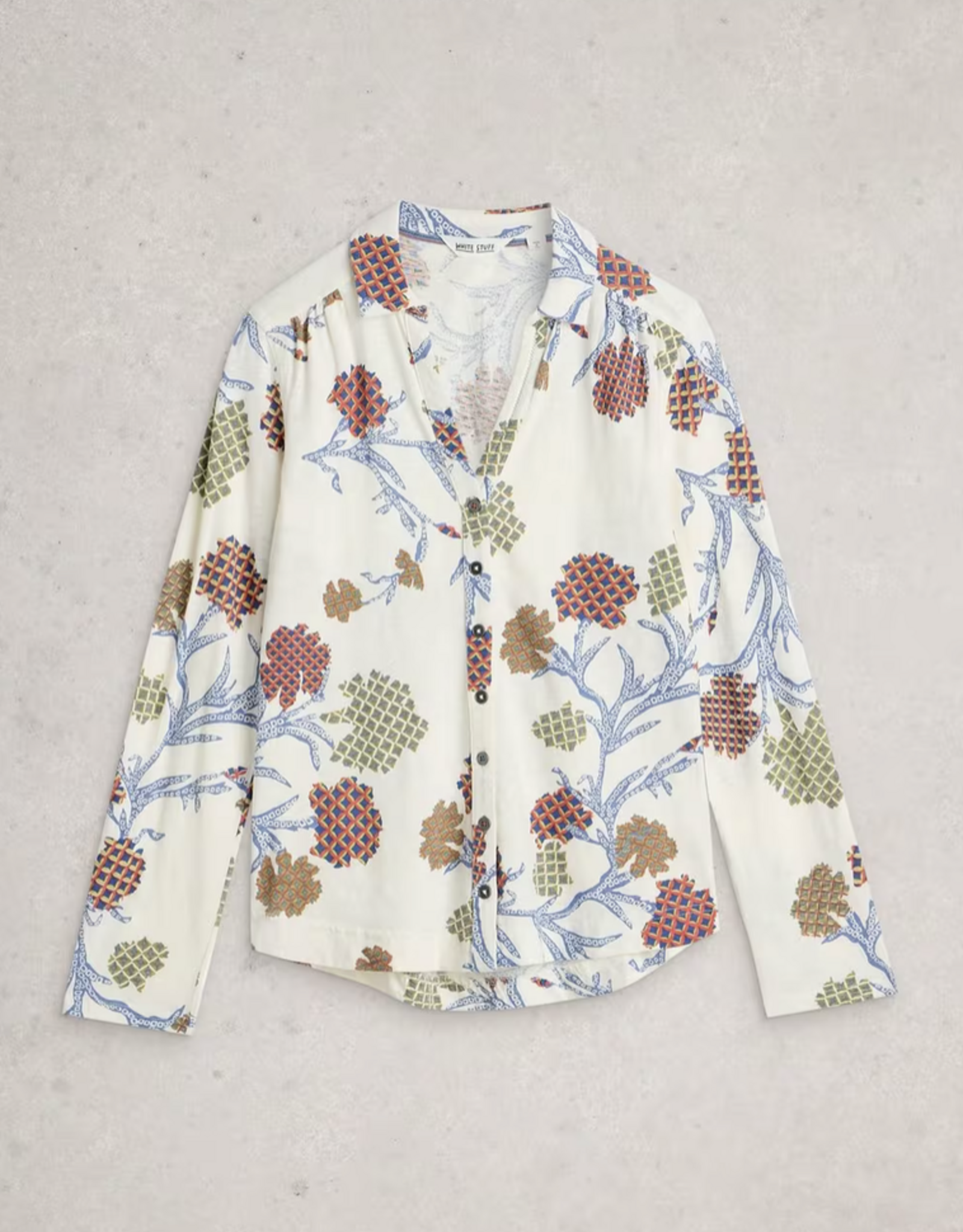 White Stuff White Stuff- 445494 Annie jersey shirt Ivory multi SS26