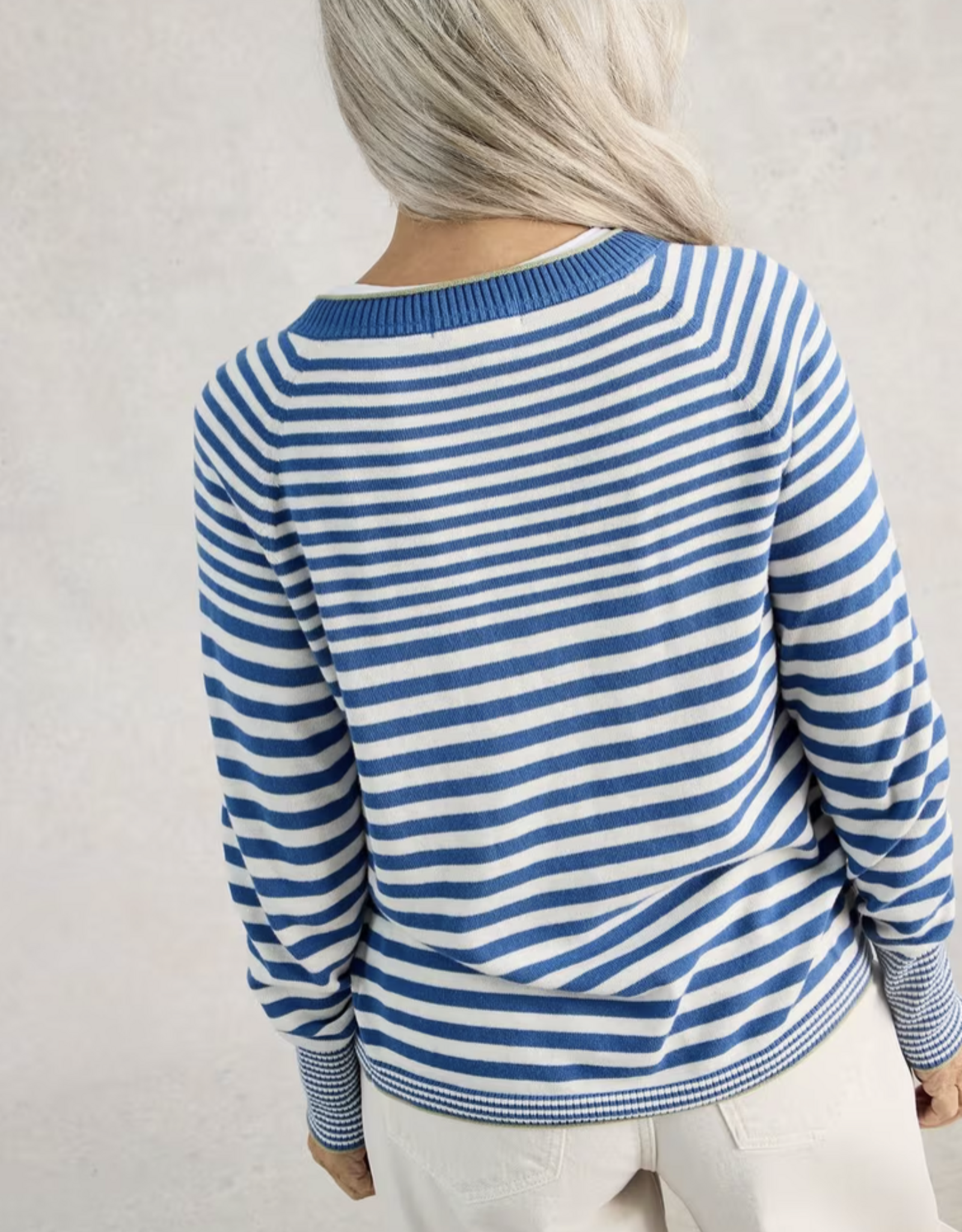 White Stuff White Stuff- 445400 Lulu Rayé Cardi Bleu Multi SS26