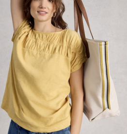 White Stuff White Stuff- 445540 Rachel Ruched Tee Lgt Yellow SS26