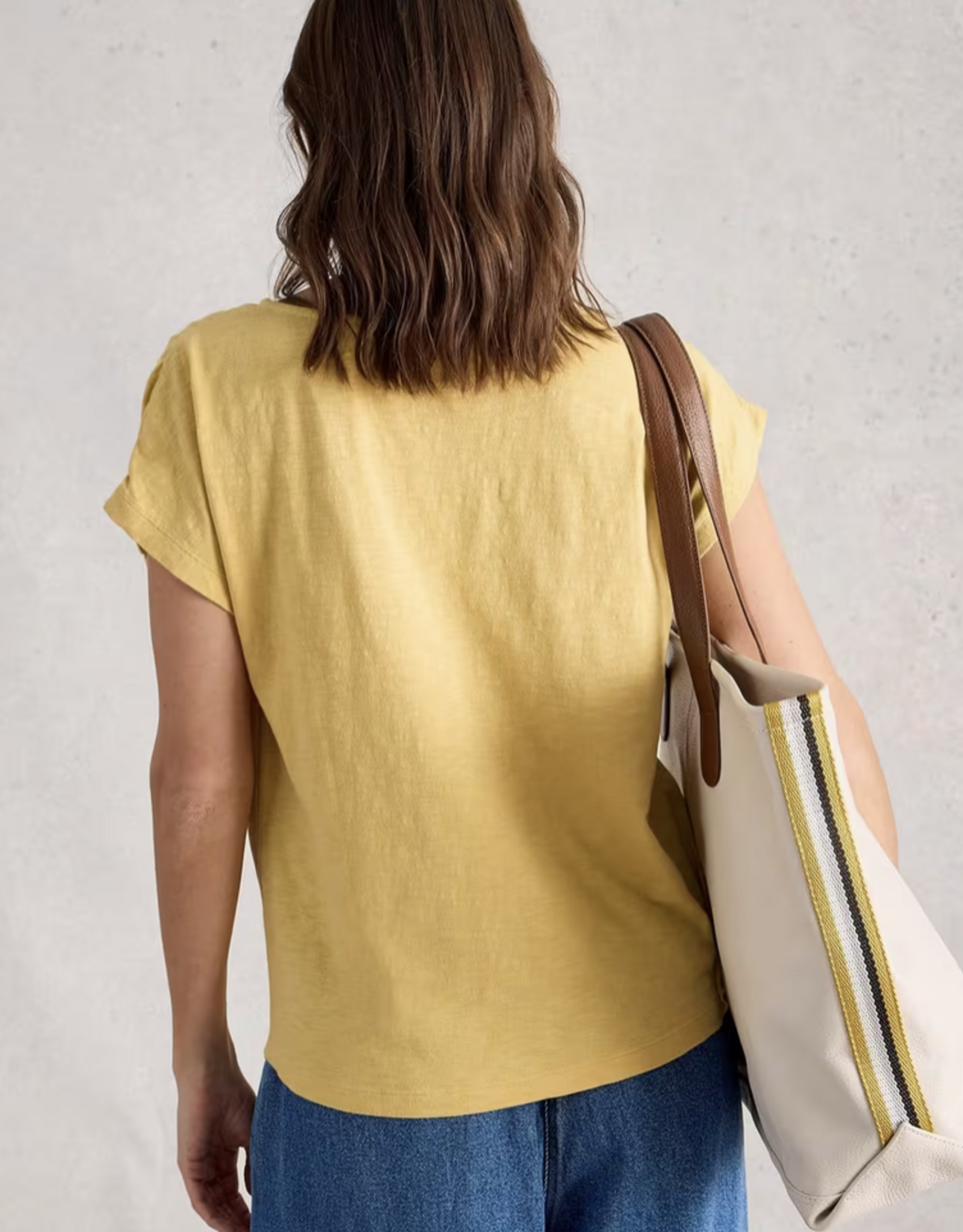 White Stuff White Stuff- 445540 Rachel Ruched Tee Lgt Yellow SS26