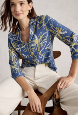 White Stuff White Stuff- 445365 Annie jersey shirt Blue print  SS26