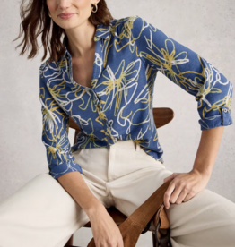 White Stuff White Stuff- 445365 Annie jersey chemisier bleu imprimé SS26