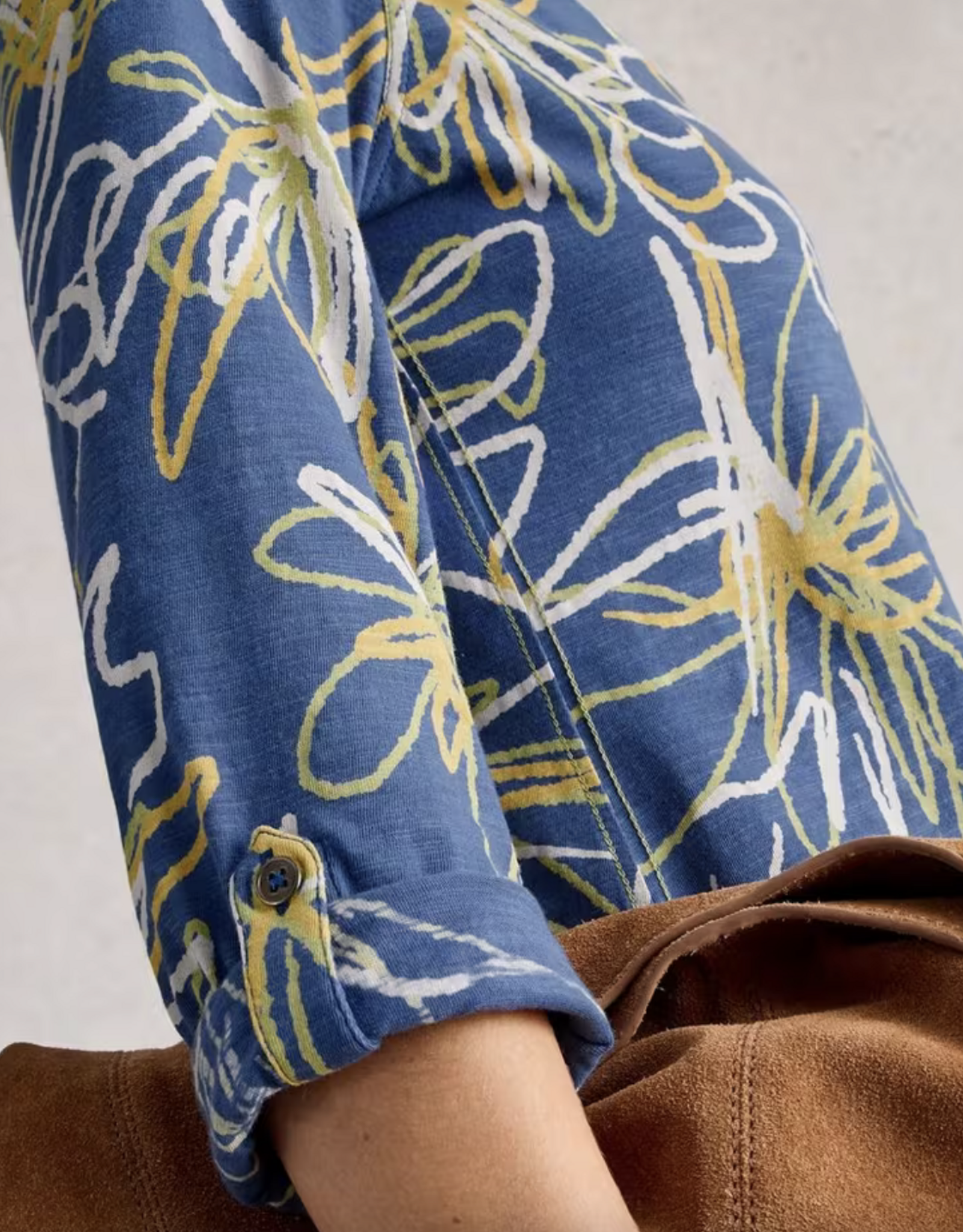 White Stuff White Stuff- 445365 Annie jersey shirt Blue print  SS26