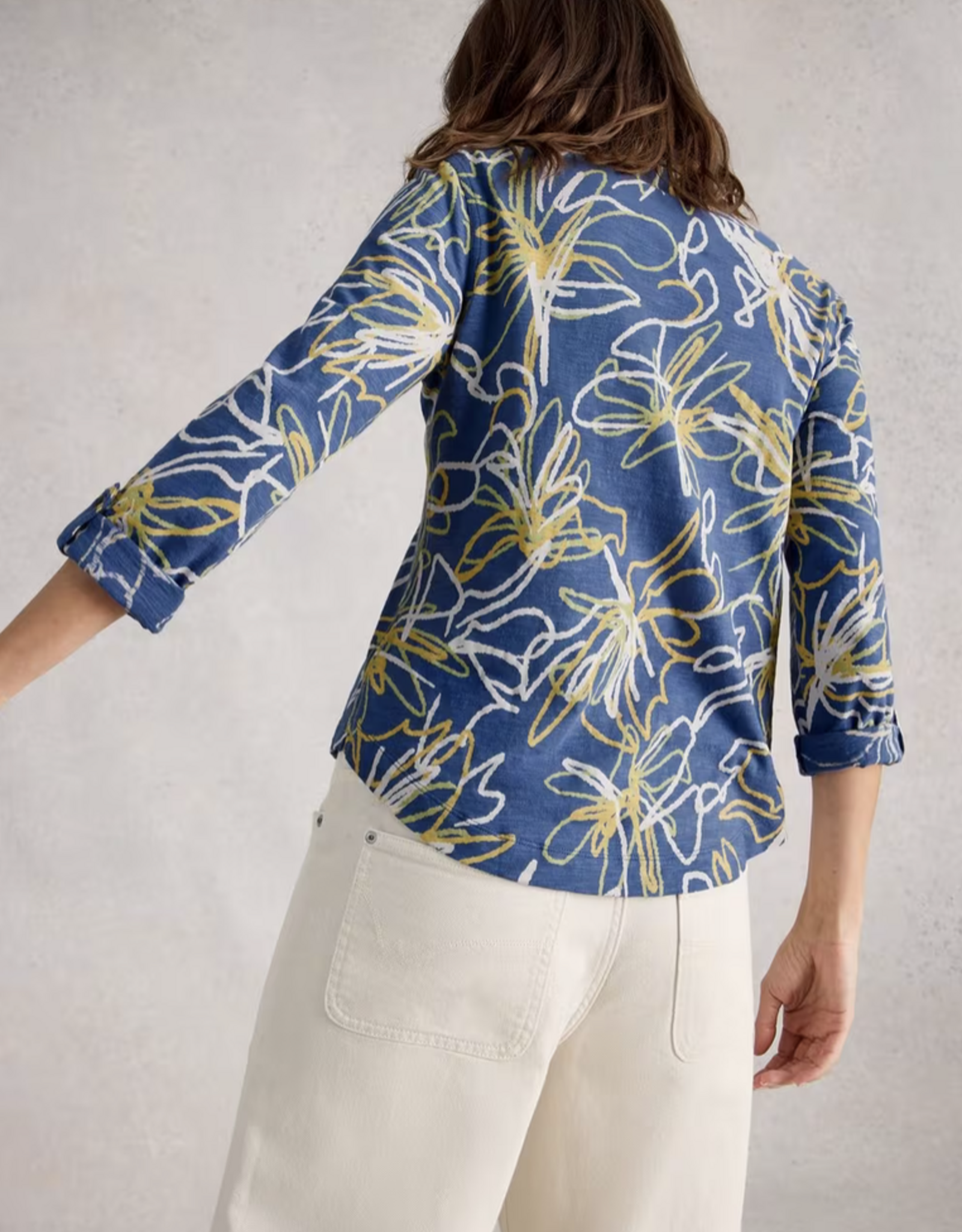 White Stuff White Stuff- 445365 Annie jersey shirt Blue print  SS26