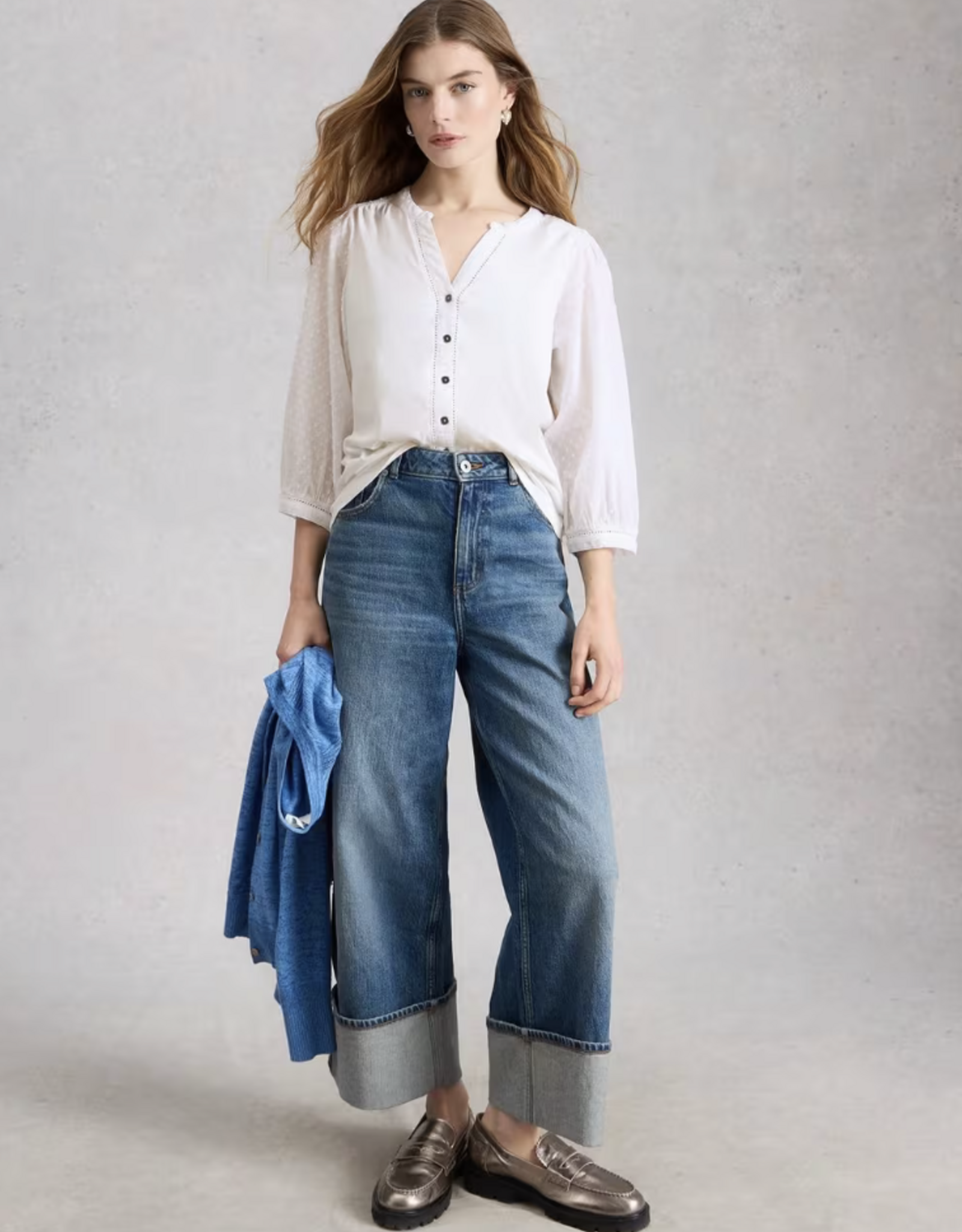 White Stuff White Stuff- 445358 Daisy Dobby Mix Haut (2 clrs ) SS26