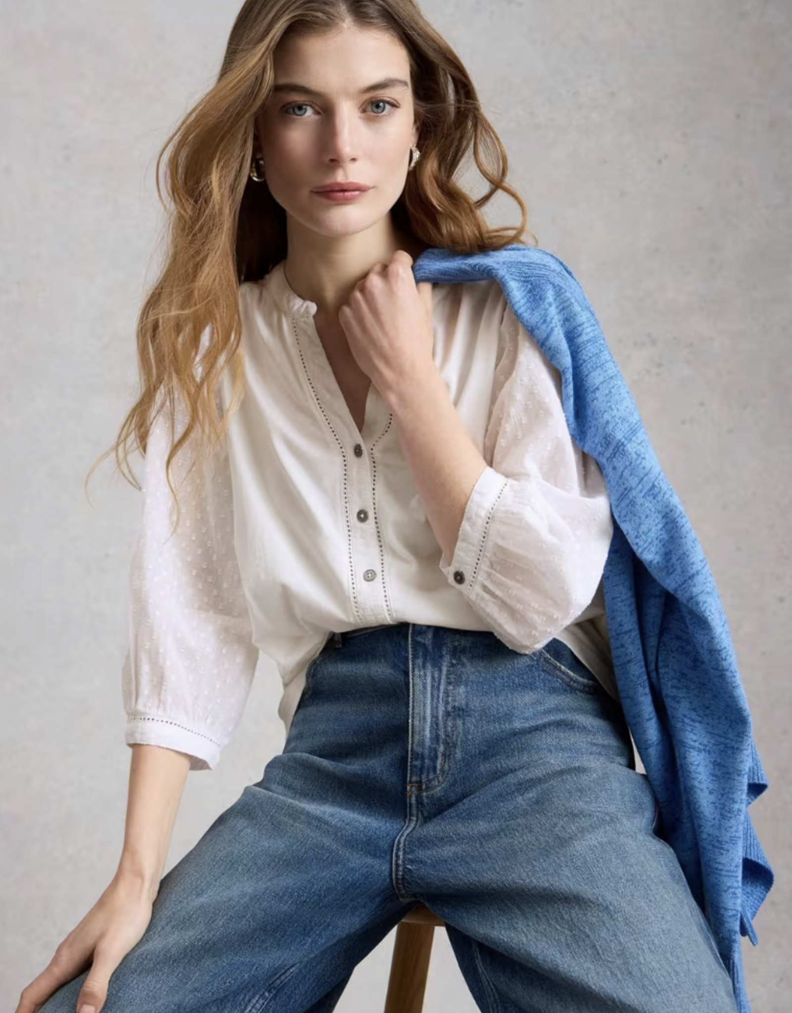 White Stuff White Stuff- 445358 Daisy Dobby Mix Haut (2 clrs ) SS26