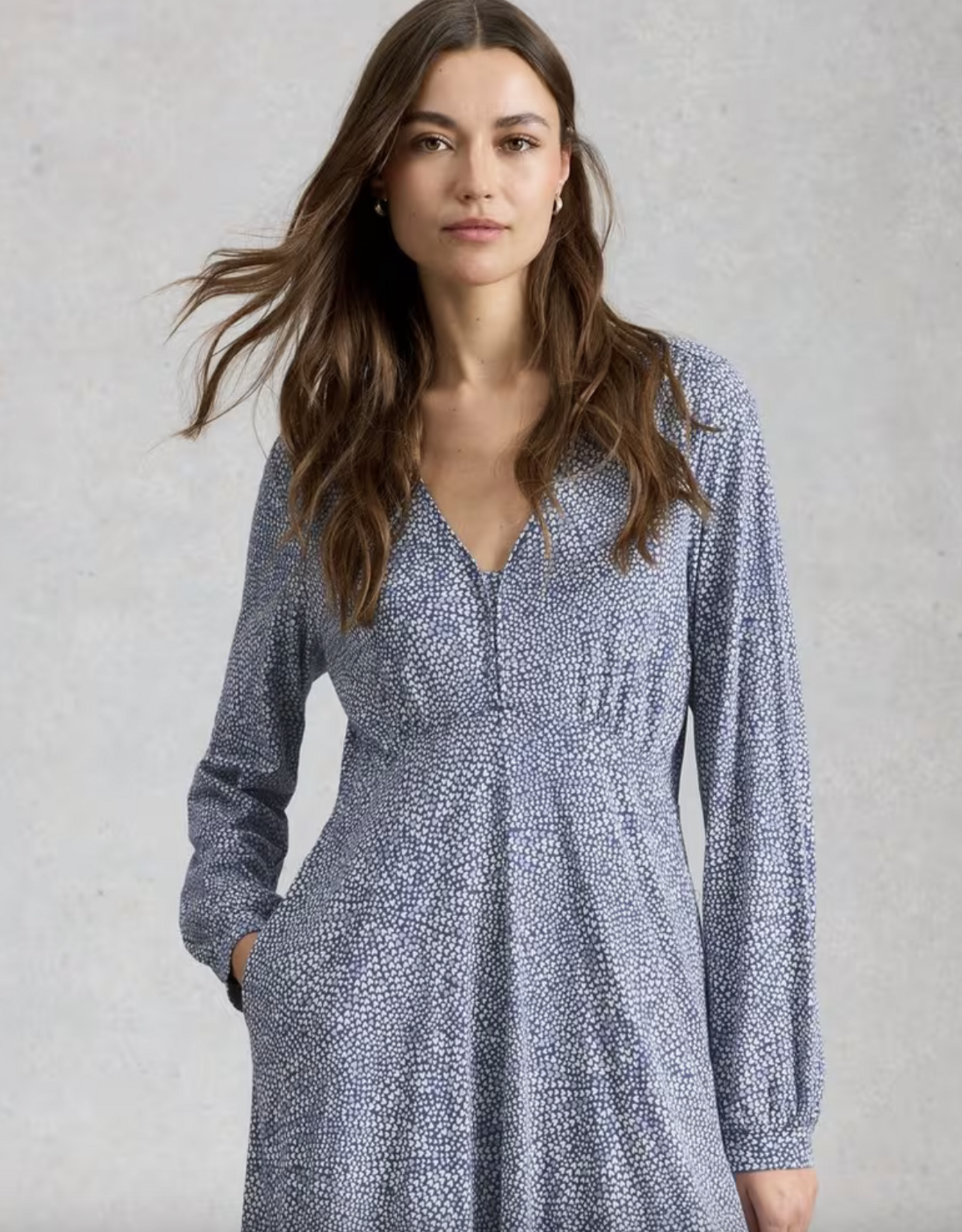 White Stuff White Stuff- 445237 Meg Jersey robe bleue MLT  SS26