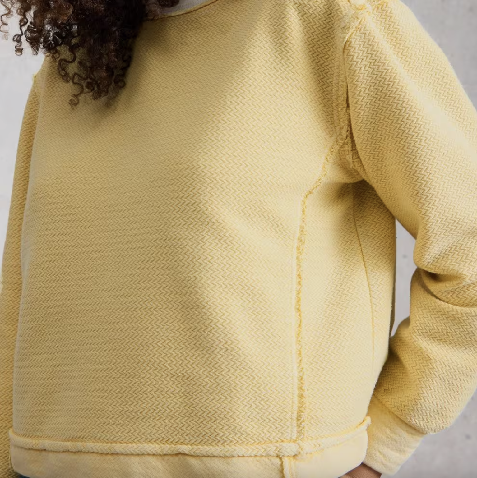 White Stuff White Stuff- 445541 Herringbone sweat LGT Yellow SS26