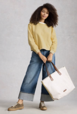 White Stuff White Stuff- 445541 Herringbone crewneck LGT Jaune SS26