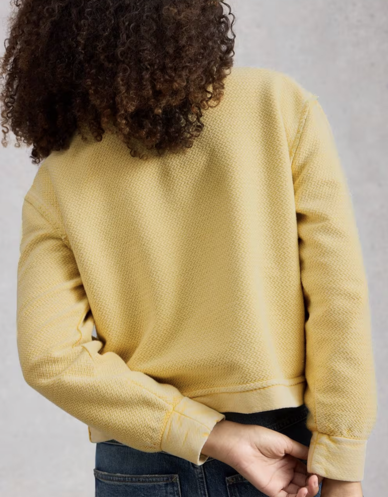 White Stuff White Stuff- 445541 Herringbone sweat LGT Yellow SS26