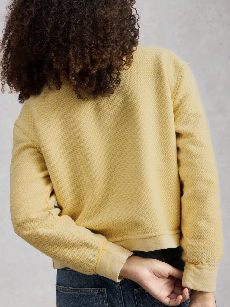 White Stuff White Stuff- 445541 Herringbone sweat LGT Yellow SS26