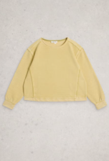 White Stuff White Stuff- 445541 Herringbone crewneck LGT Jaune SS26