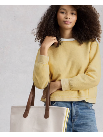 White Stuff White Stuff- 445541 Herringbone sweat LGT Yellow SS26