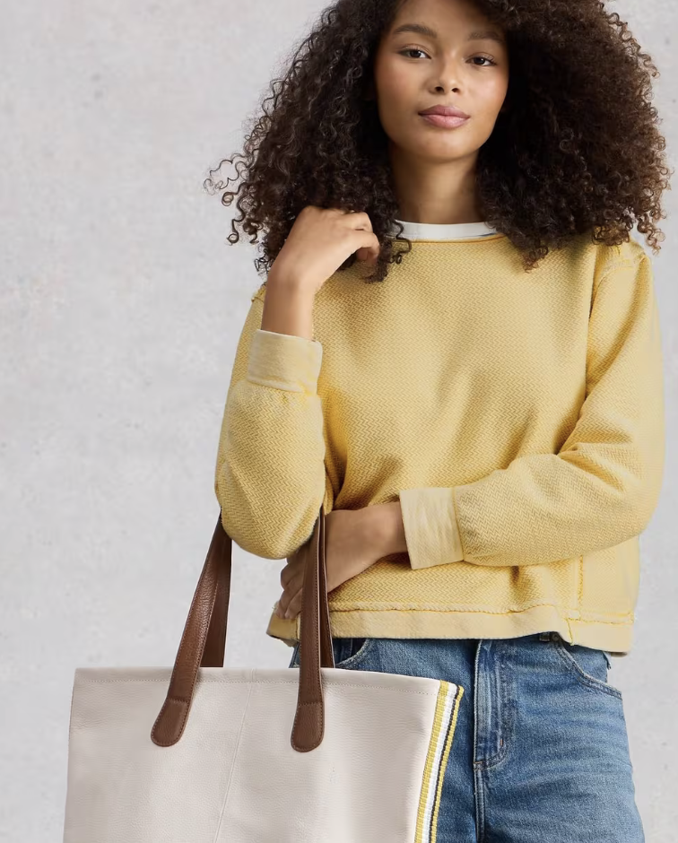 White Stuff White Stuff- 445541 Herringbone sweat LGT Yellow SS26