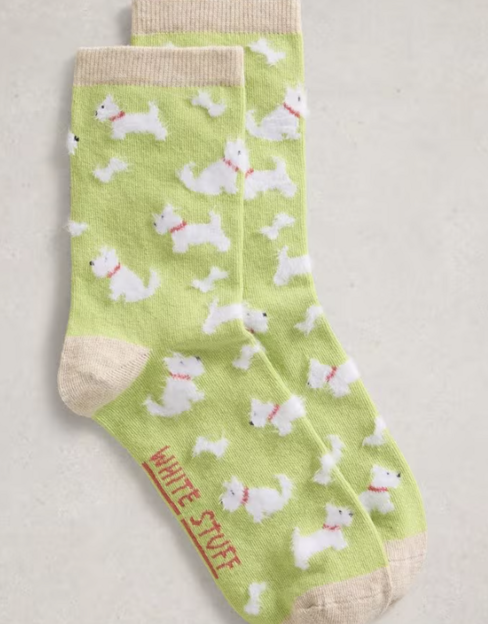 White Stuff White Stuff- 445177  Fluffy dog ankle sock SS26
