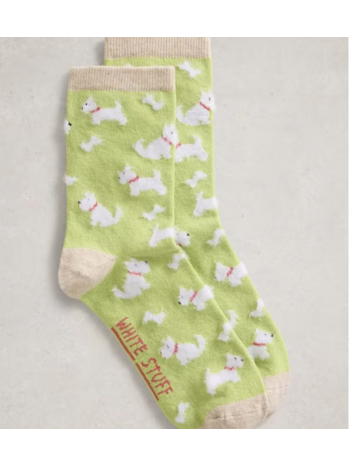 White Stuff White Stuff- 445177  Fluffy dog ankle sock SS26