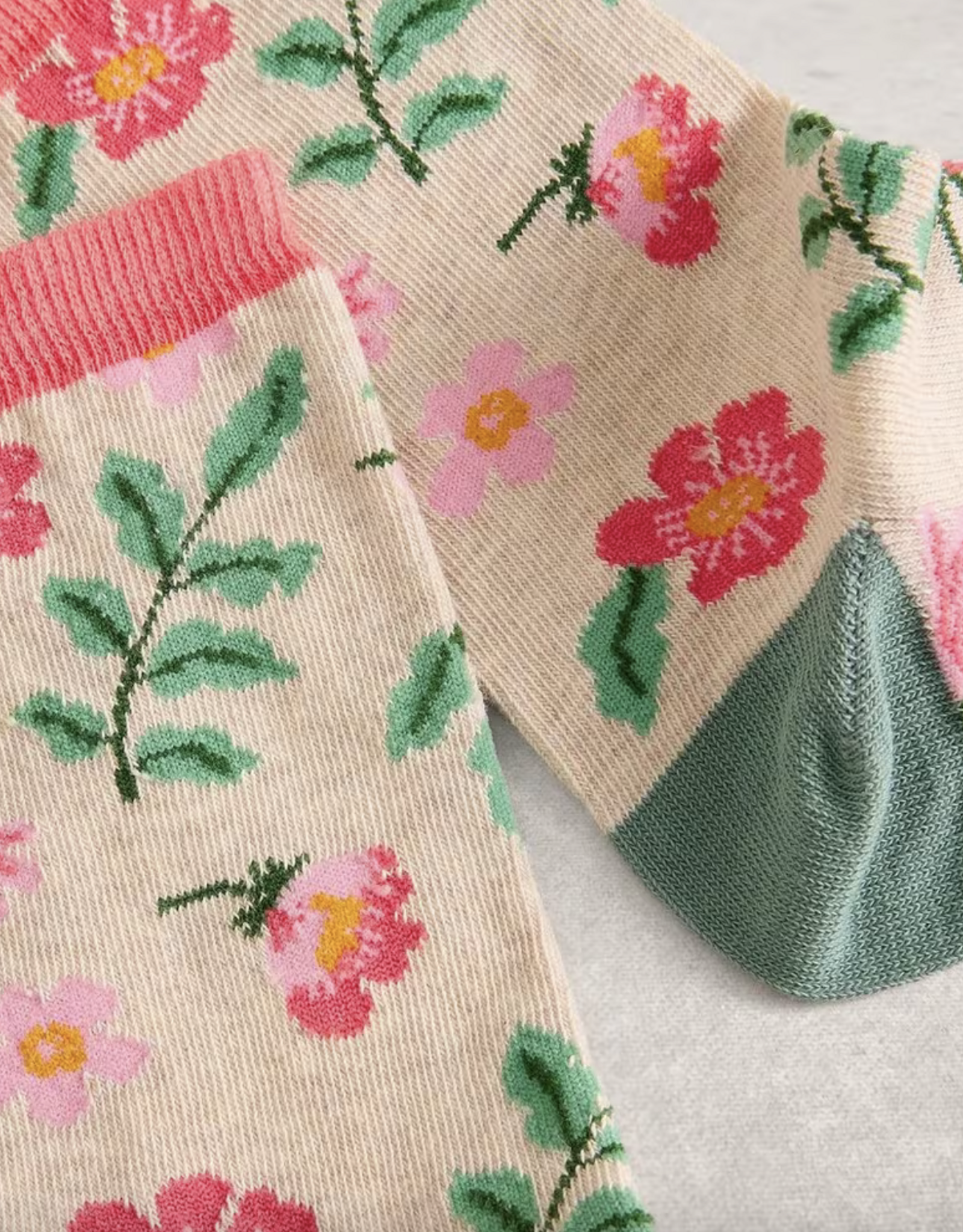 White Stuff White Stuff- 445151 Floral Ankle sock SS26