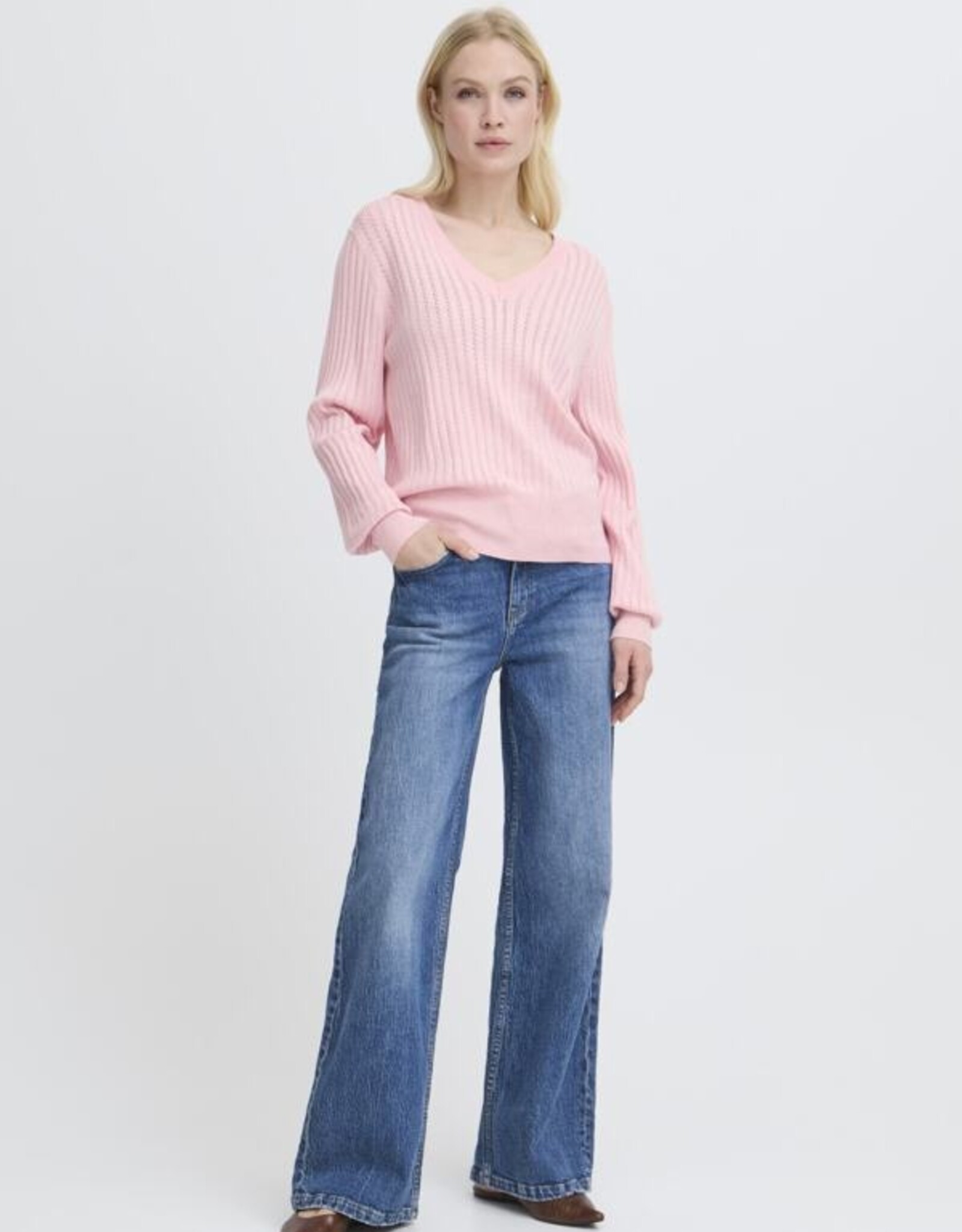 b. young B. young- Bymmorla Vneck Pointelle SS26