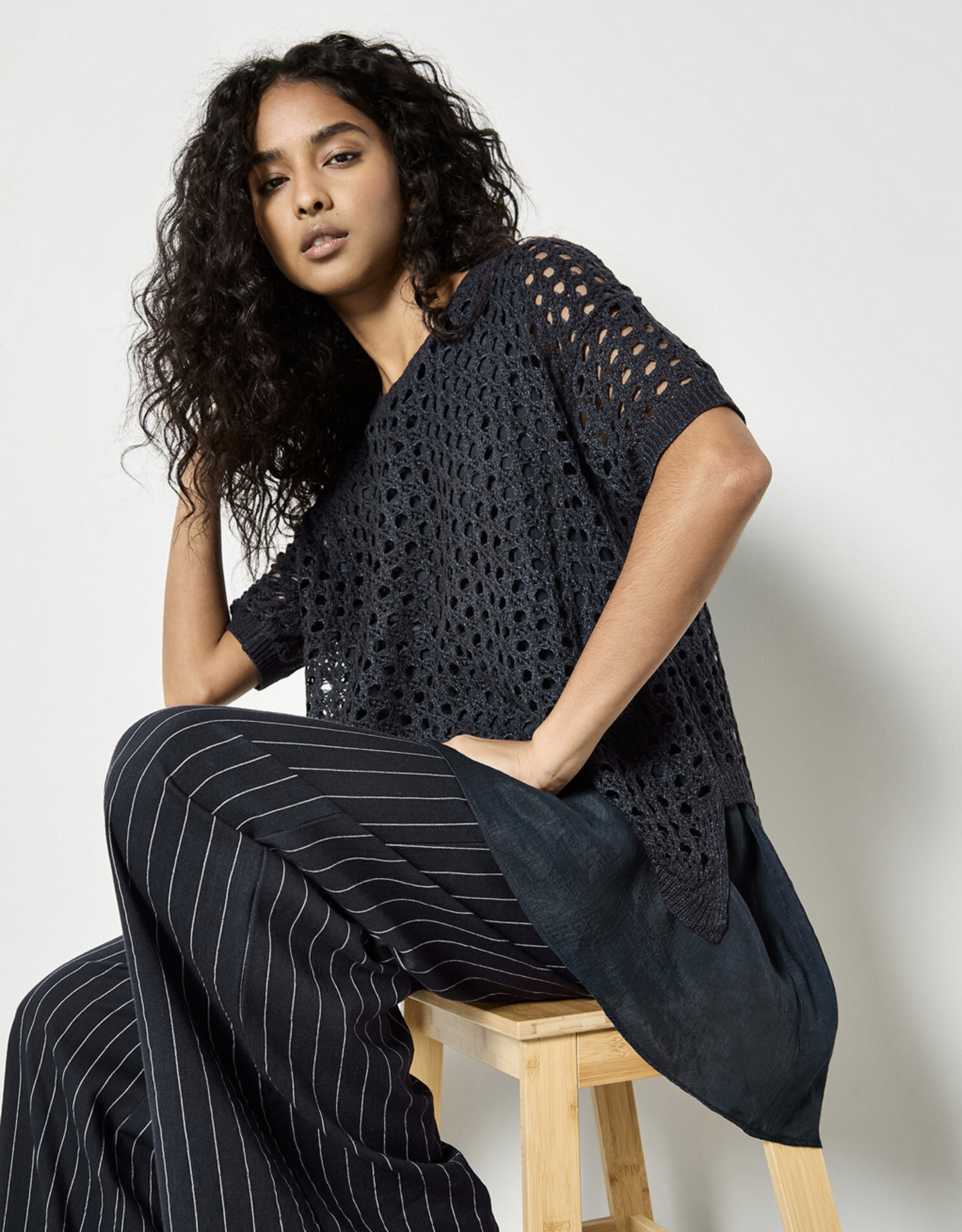 Apricot Apricot - Knitted Mesh Shimmer Layer Tunic SS26