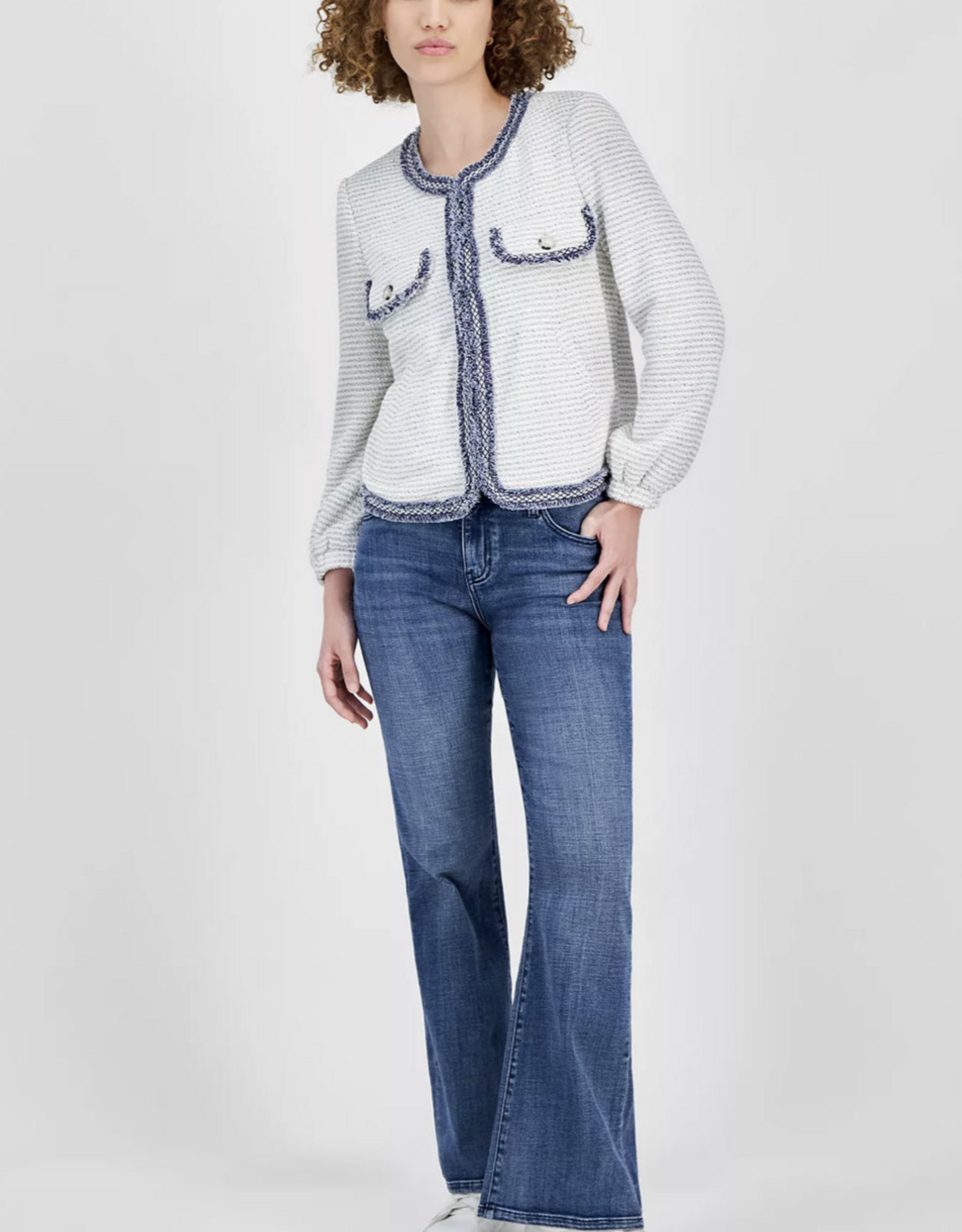 Liverpool Liverpool- LM1b46uq21 collarless jacket w/ fray details SS26