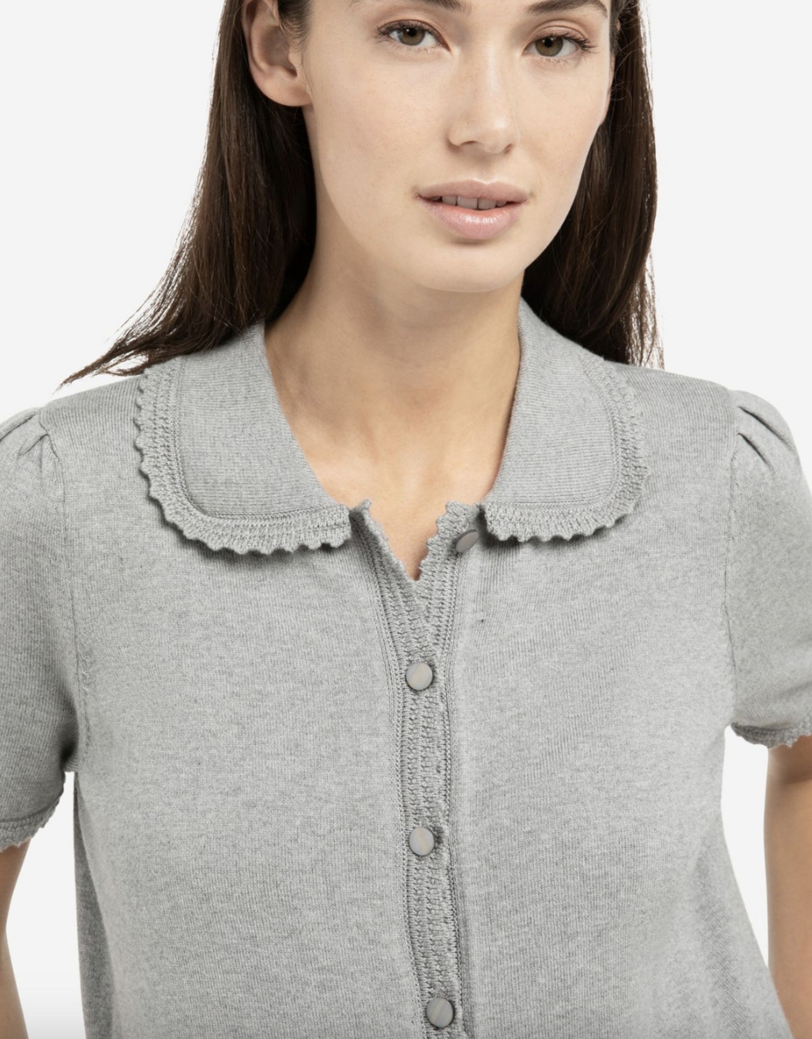 Yaya Yaya - 01010145 Manches Courtes Cardigan With Tex SS26