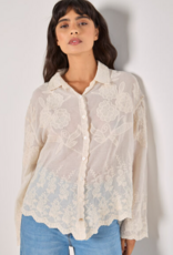 Apricot Apricot - Embroidered Cotton Scallop Shirt SS26