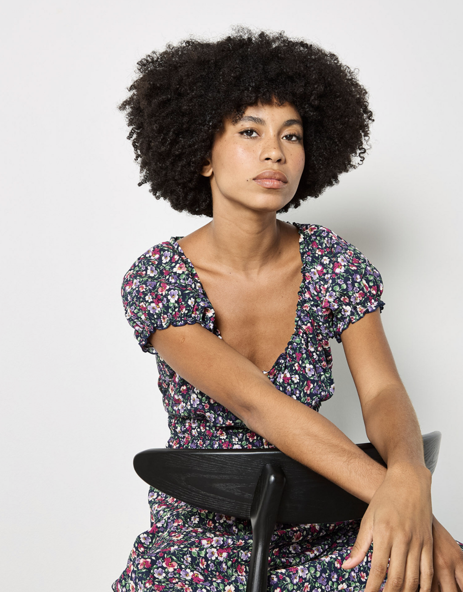 Apricot Apricot - Ditsy Floral Midi Milkmaid Dress