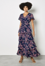 Apricot Apricot - Tiered Leaf Print Dress SS26