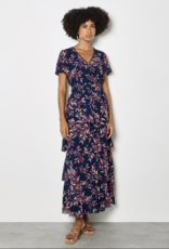 Apricot Apricot - Tiered imprimés de feuilles Robe