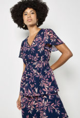 Apricot Apricot - Tiered imprimés de feuilles Robe