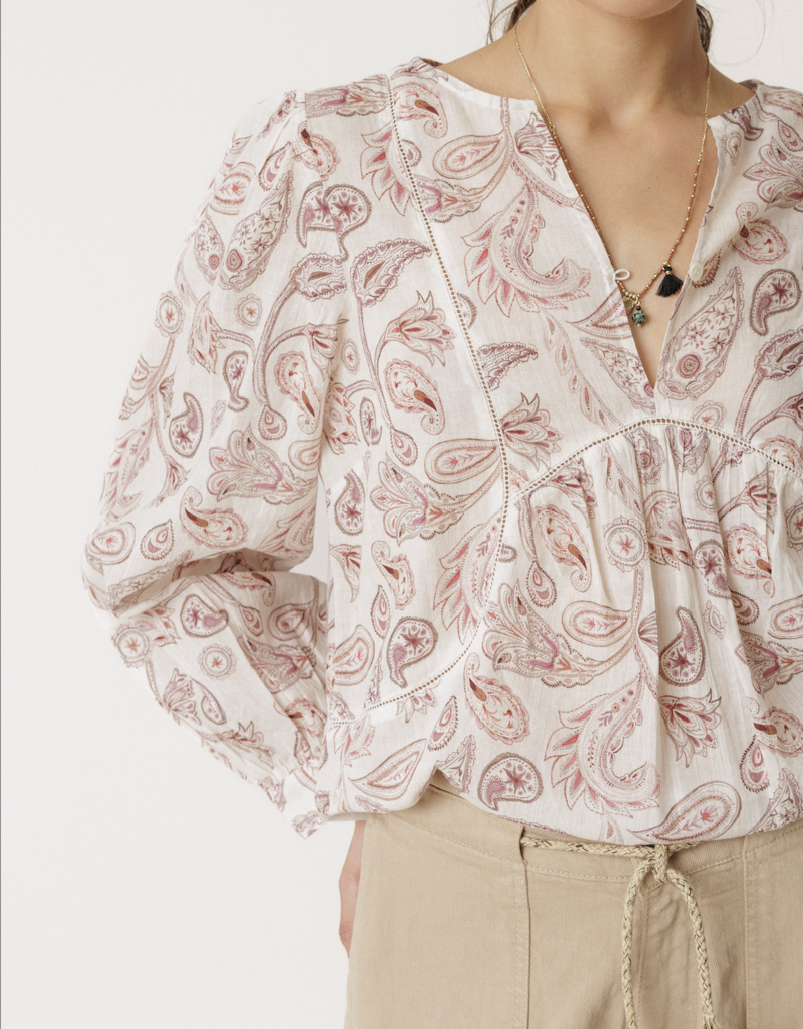 Indi & Cold Indi & Cold - VV26KI131 Hemstitch-Details Blouse SS26