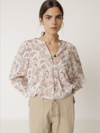 Indi & Cold Indi & Cold - VV26KI131 Hemstitch-Details Blouse SS26