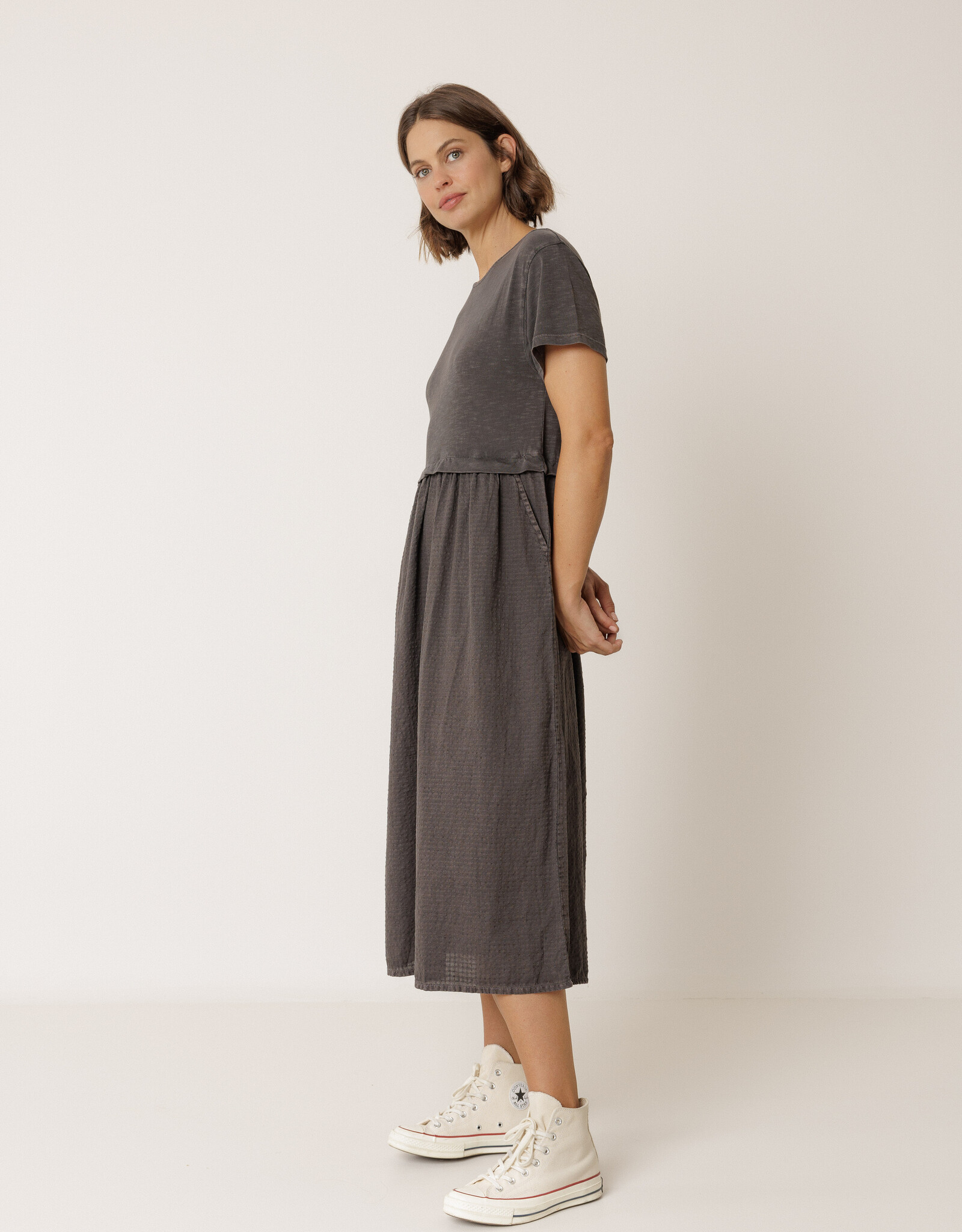 Indi & Cold Indi & Cold - VV26SK415 Combination Midi Dress SS26