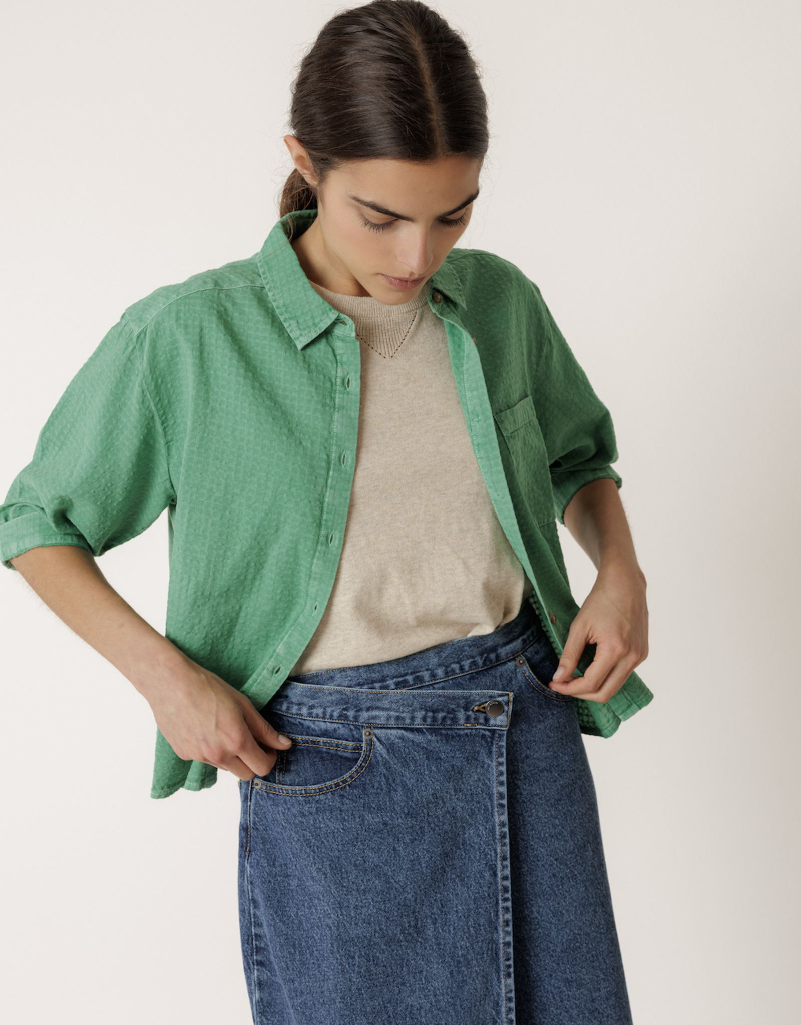 Indi & Cold Indi & Cold - VV26SK416 Oversize Combination Chemise SS26