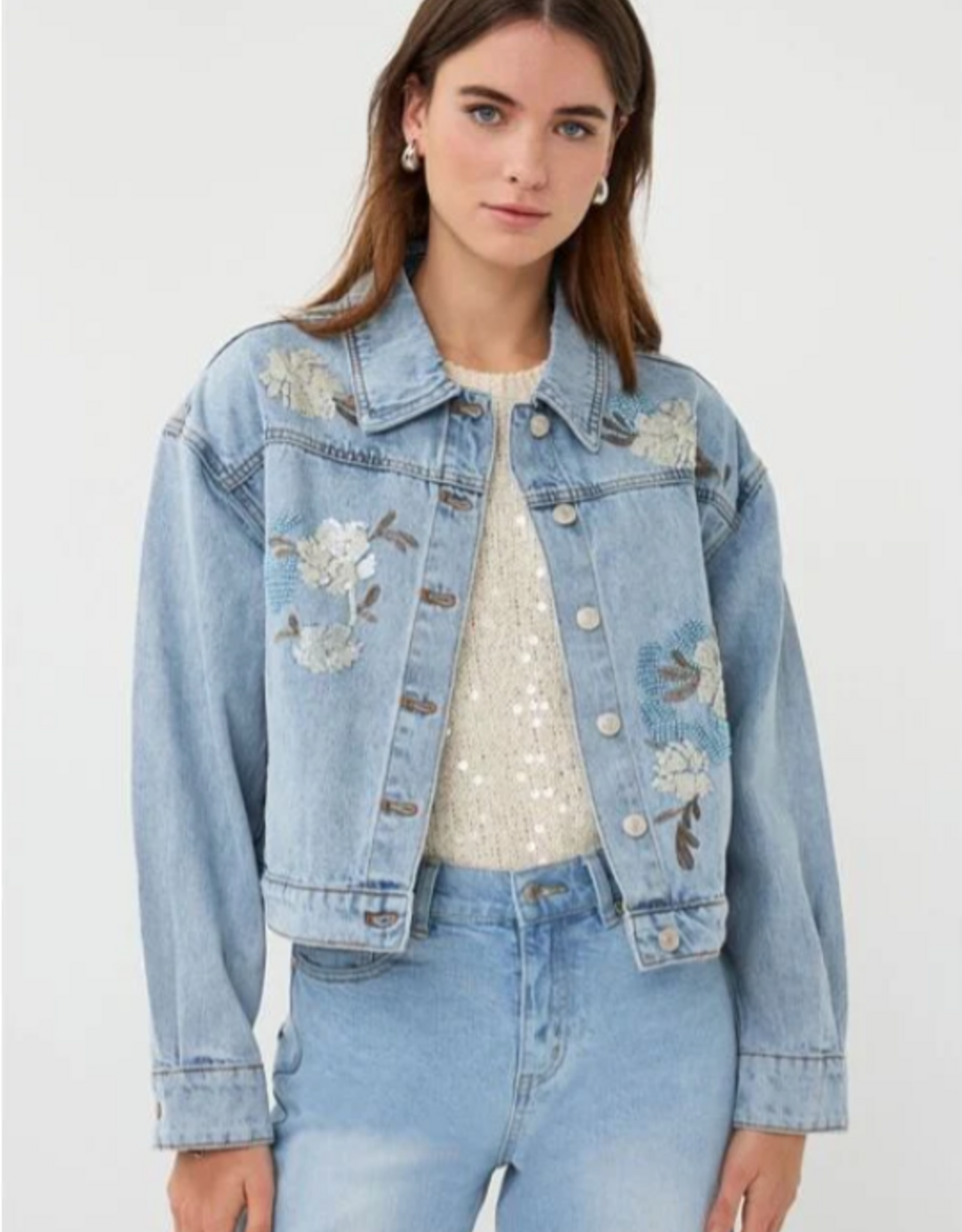Esqualo Esqualo - 12008 Beaded Jean Jacket SS26