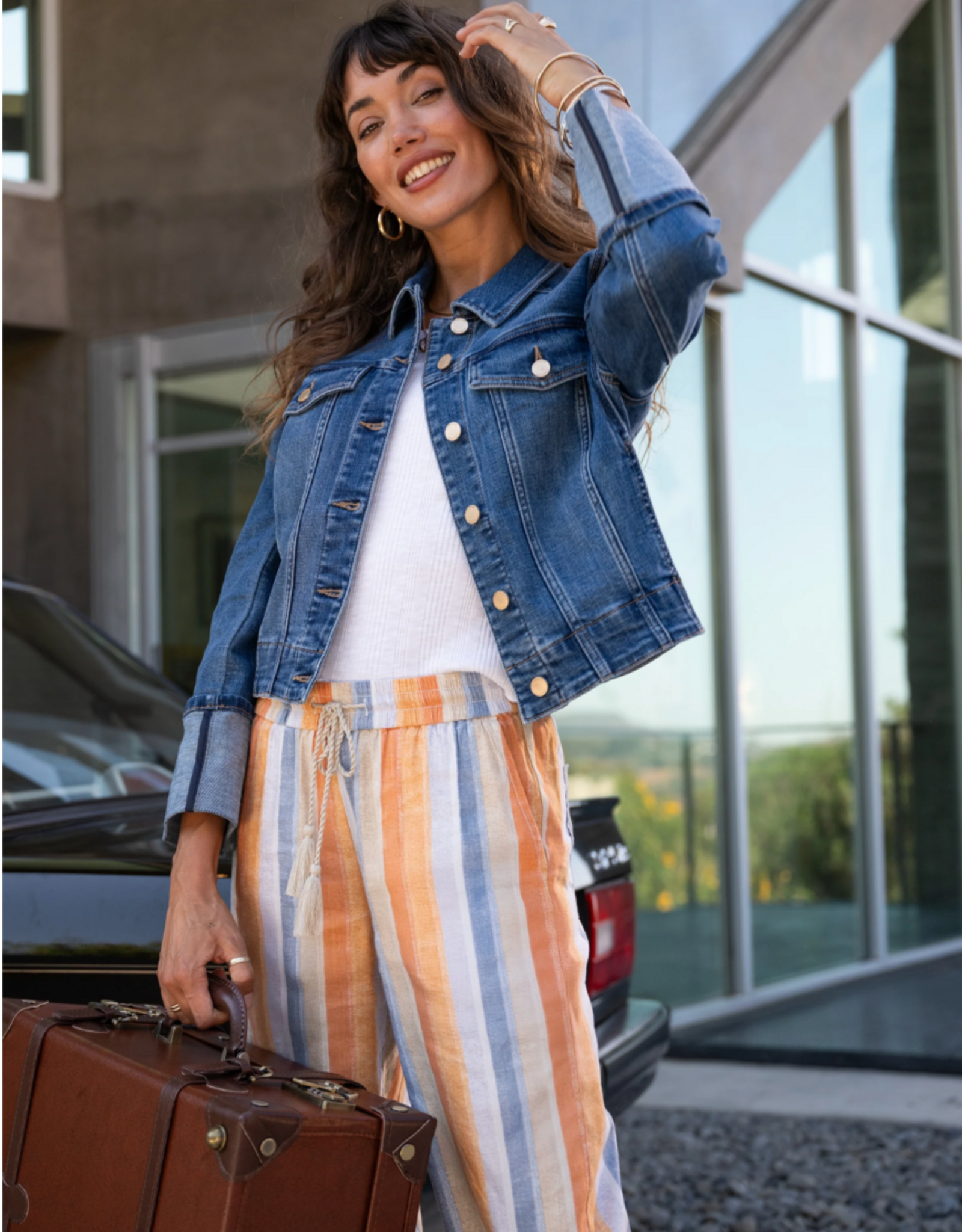 Liverpool Liverpool - LM1C53CH4 Bracelet Length High Cuff Denim Jacket SS26